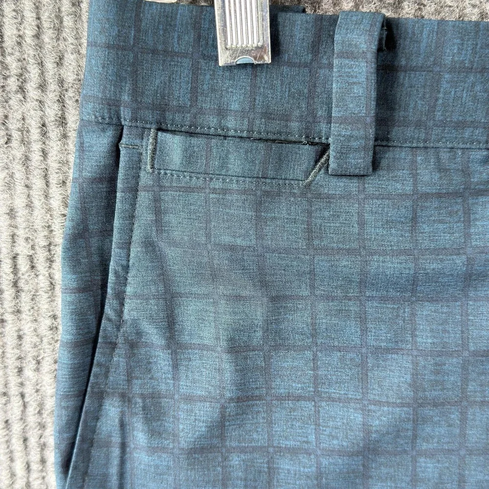 Nike Golf Shorts‎ Mens 32 Blue Check Dri-Fit Stretch Tour Performance Athletic